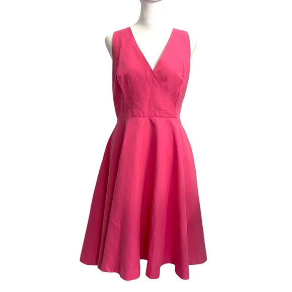 Lilly Pulitzer Dresses & Skirts - Lilly Pulitzer Size 6 Pink Sleeveless Wrap Front Tank Strap Fit and Flare Dress